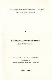 couverture Les associations en Lorraine (de 1871 à nos jours)