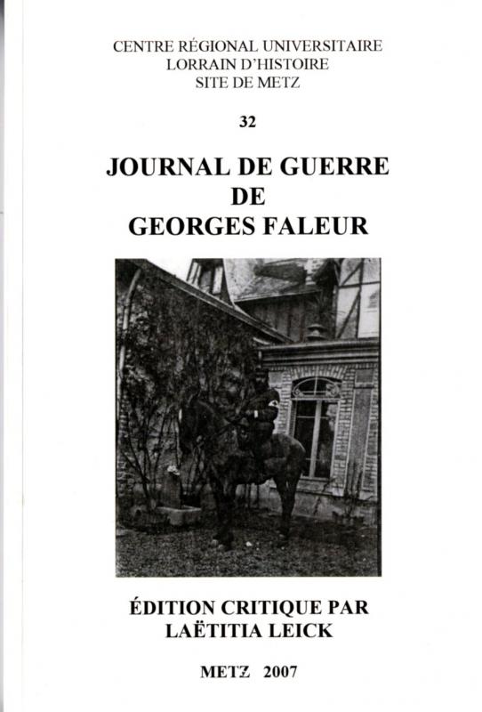Couverture Journal de guerre de Georges Faleur
